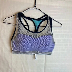 Women’s VSX Sport Bra 34b Victoria’s Secret Mesh White Blue
